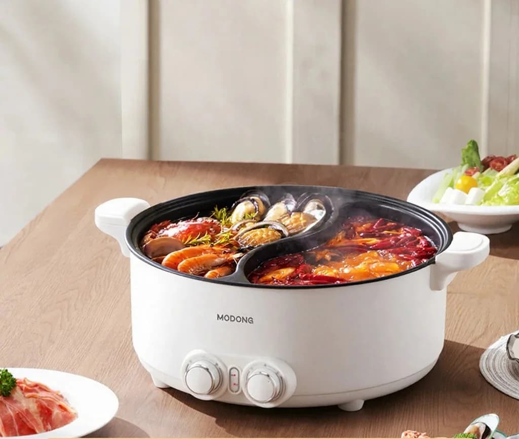 7L elektrisk hot pot med to soner og uavhengig temperaturkontroll