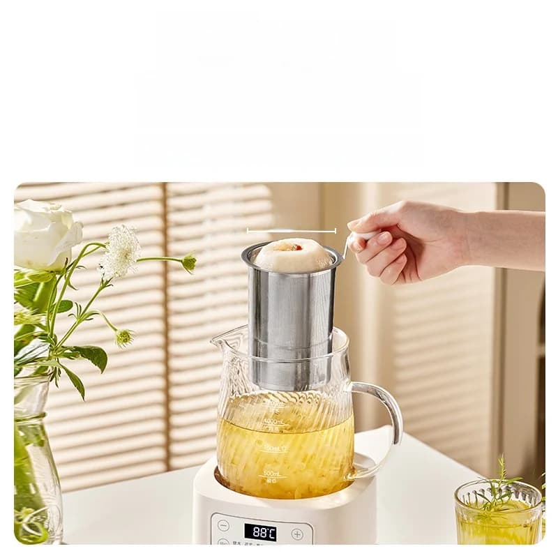 Glass elektrisk kokegryte med temperaturkontroll 1.2L
