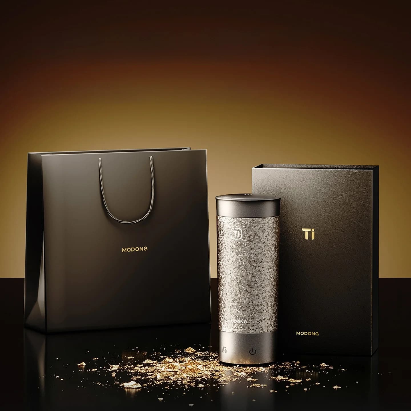 Titanium elektrisk oppvarmet reisebeger 350ml med temperaturkontroll