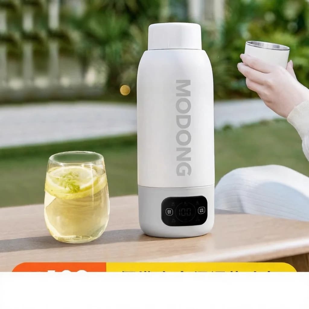 Bærbar elektrisk reisevannkoker 600ml, 316 rustfritt stål innerbeholder