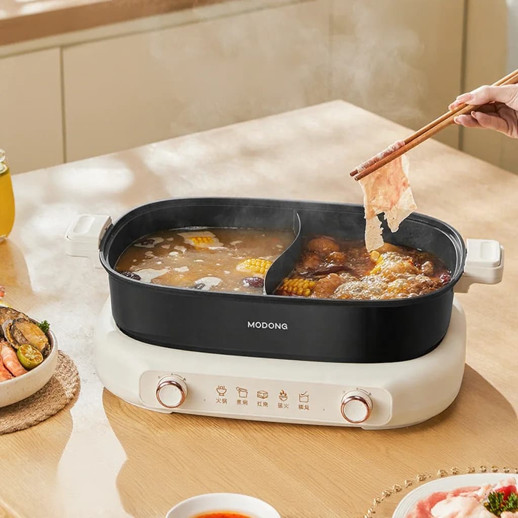 Delt elektrisk hotpot 7L med dobbel temperaturkontroll
