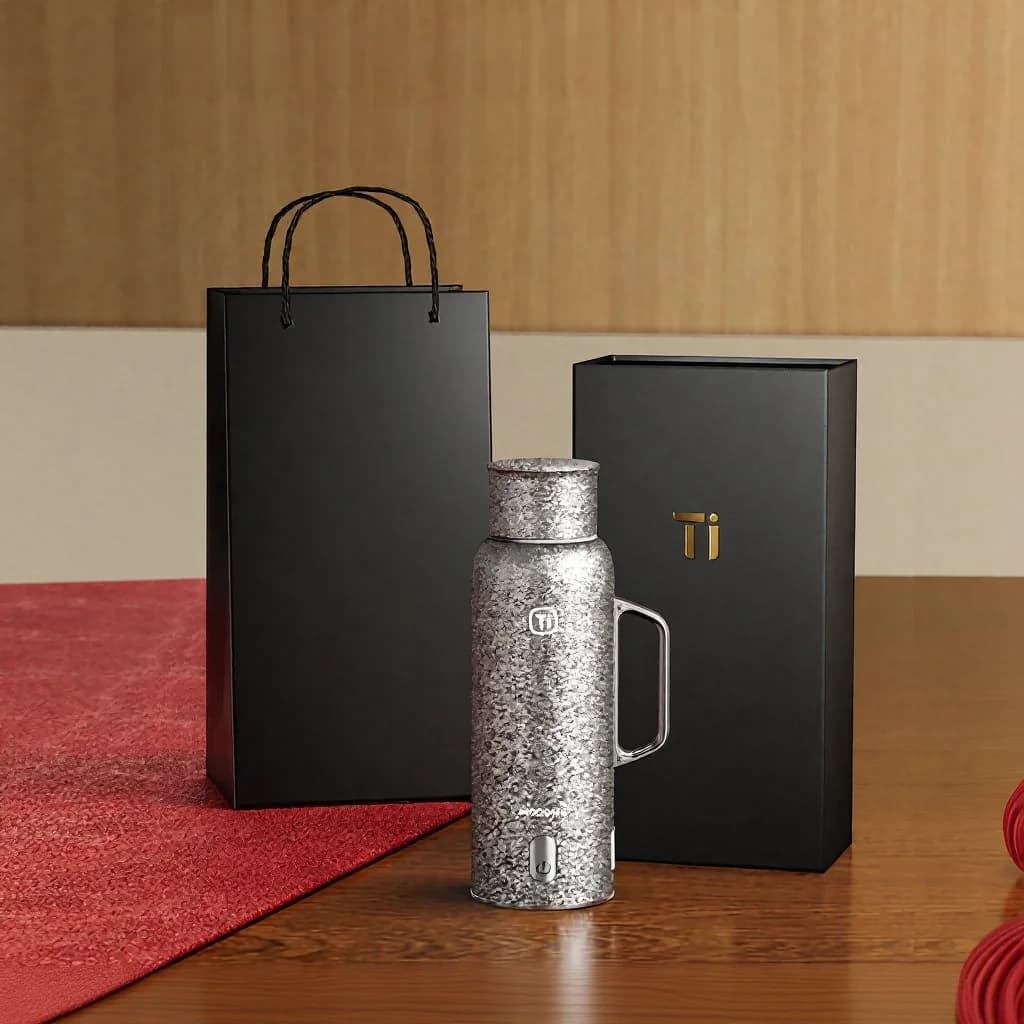Titanium oppvarmet isolert kopp med hank 680ml gaveeske