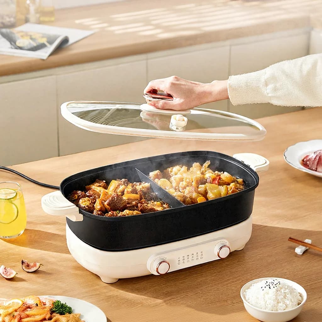 Delt elektrisk hotpot 7L med uavhengig temperaturkontroll i to soner
