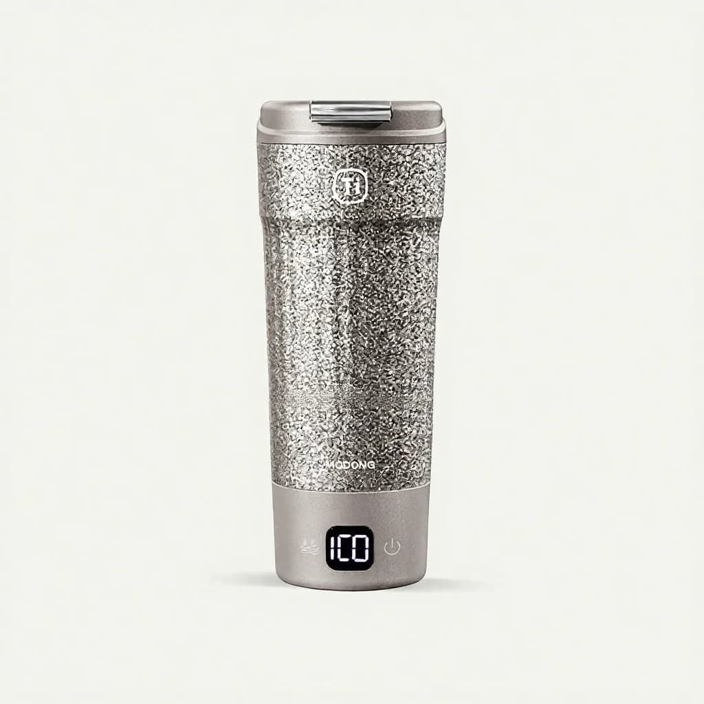 Portabel titanium kopp med elektrisk oppvarming 400ml temperaturdisplay