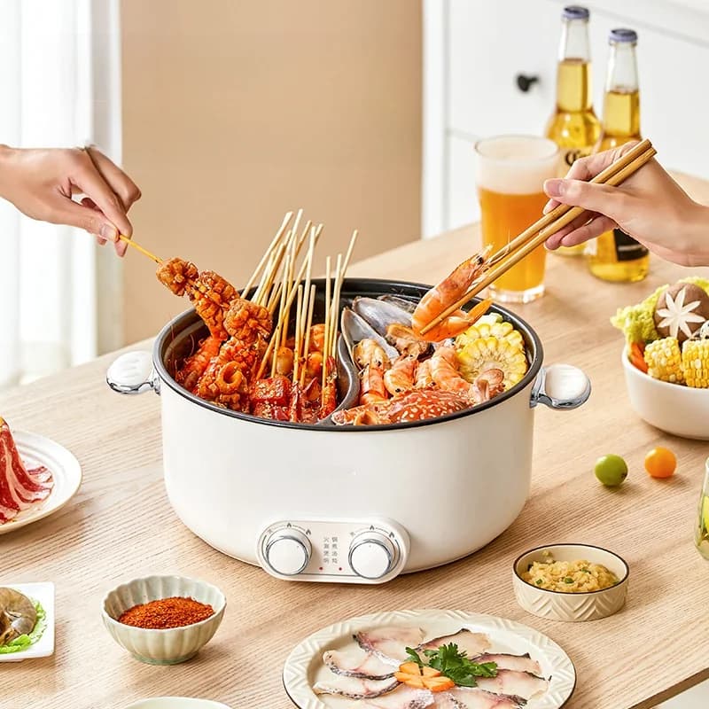Elektrisk hotpot med dobbel kontroll 6L, stor kapasitet, nonstick