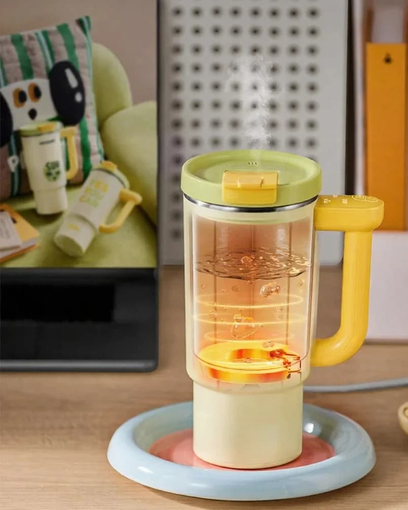 Bærbar elektrisk varme kopp med 680ml innerdel i rustfritt stål