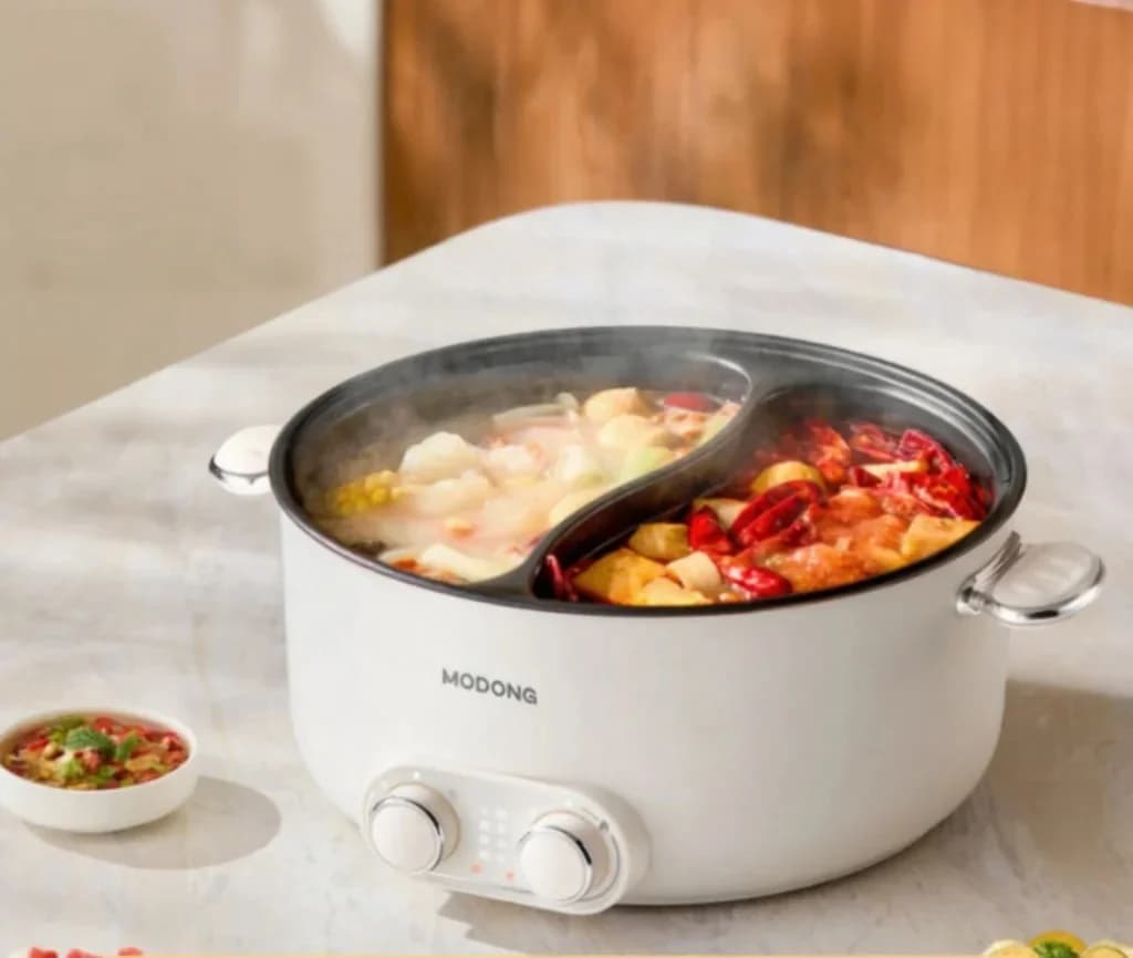 6L elektrisk hotpot med to soner og uavhengig temperaturkontroll