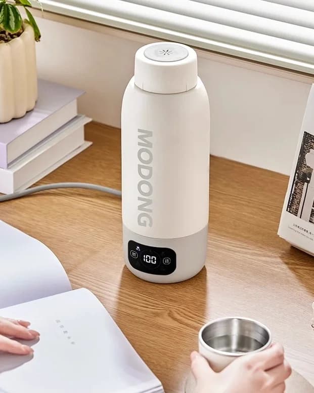 Bærbar elektrisk reisevannkoker 600ml, 316 rustfritt stål innerbeholder