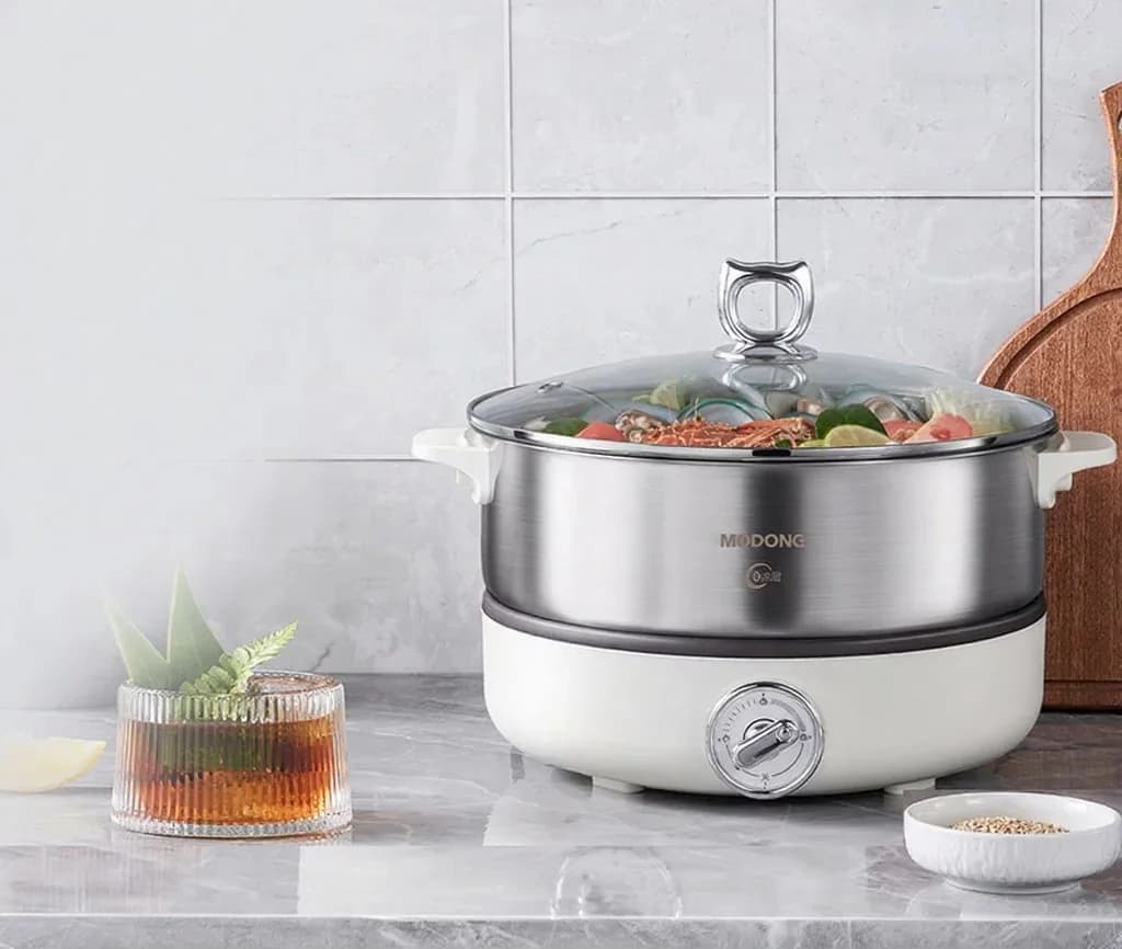 Delt elektrisk hot pot med innergryte i rustfritt stål 1500W