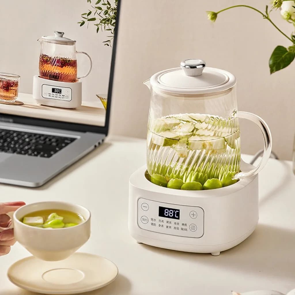 Glass elektrisk kokegryte med temperaturkontroll 1.2L