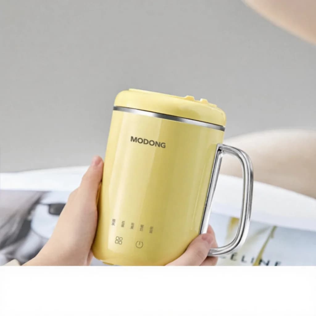 Bærbar Elektrisk Grytekopp 450ml 220V med Filter og Skje