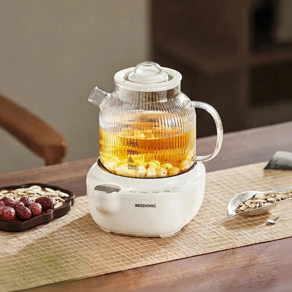 Glass Elektrisk Vannkoker med Temperaturkontroll, 1L