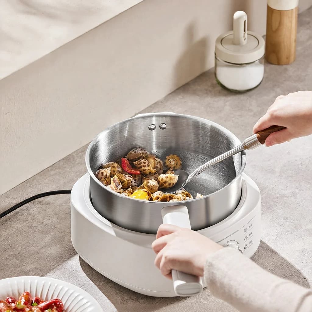 Elektrisk hotpot i rustfritt stål med dampkurv, 3L, 220V