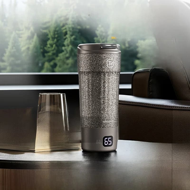 Bærbar titan elektrisk varmekopp 400ml temperaturskjerm