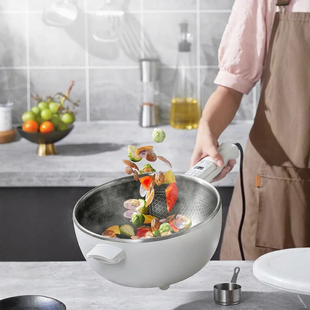 Elektrisk multifunksjonell hotpot med dampkurv 5L 220V