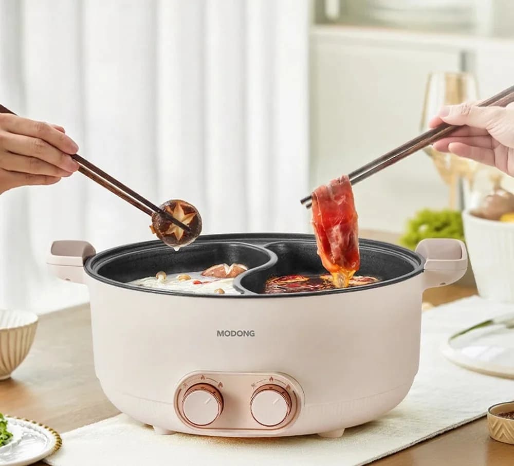 8L dobbeltsidig elektrisk hot pot for hjem og hybel