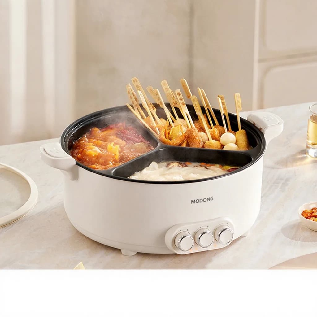 Elektrisk hot pot med skillevegg, 5.6L/8L, 220V