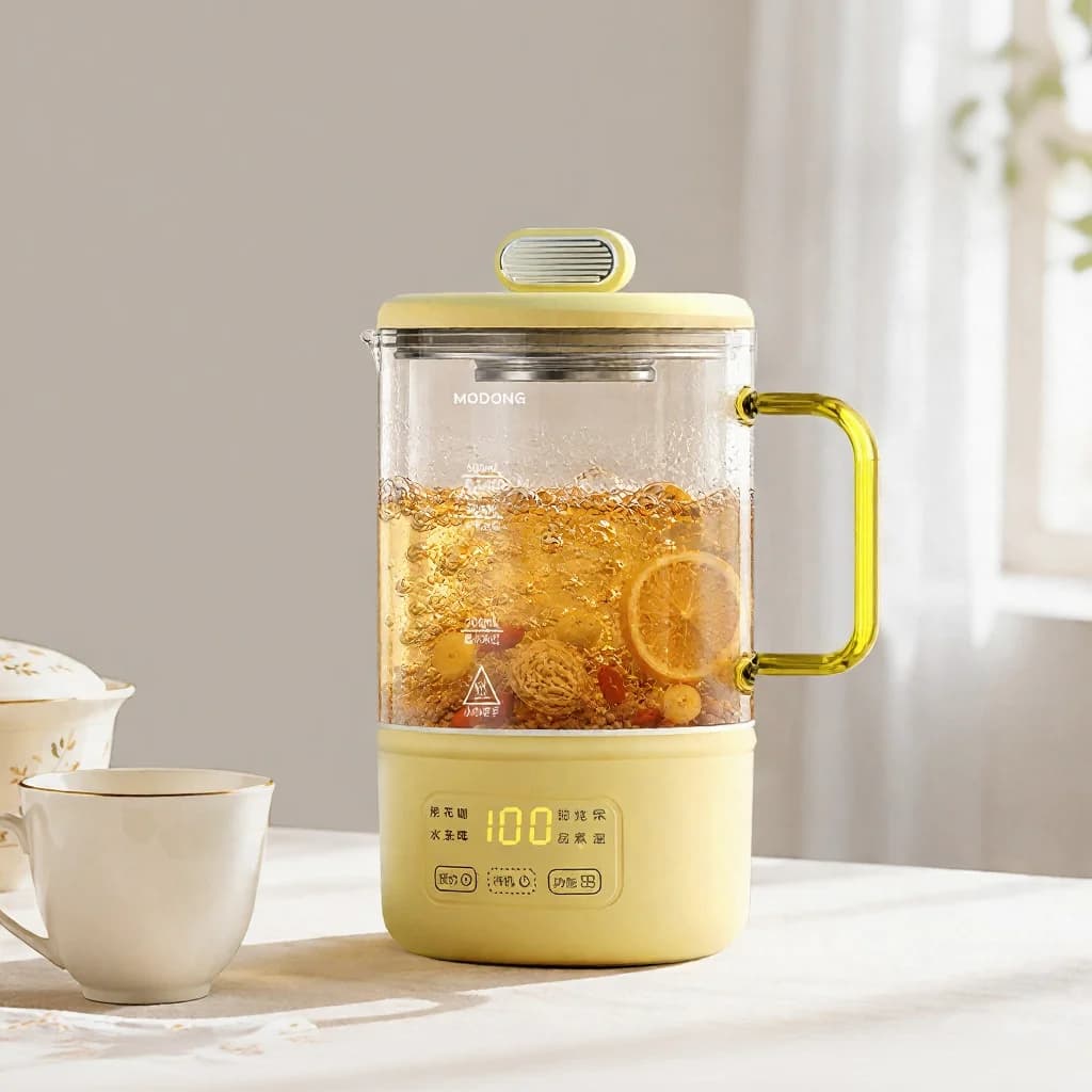 Glass elektrisk varmekopp med temperaturkontroll for babymelk