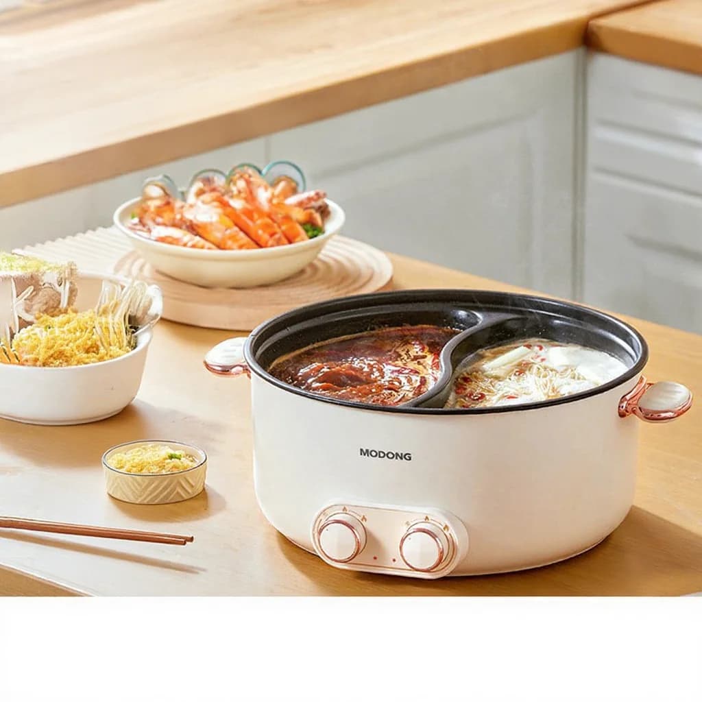 Dual Control Electric Hot Pot 6L stor kapasitet nonstick