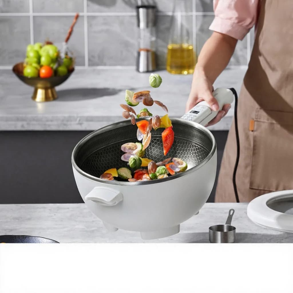 Elektrisk multifunksjonell hotpot med dampkurv 5L 220V