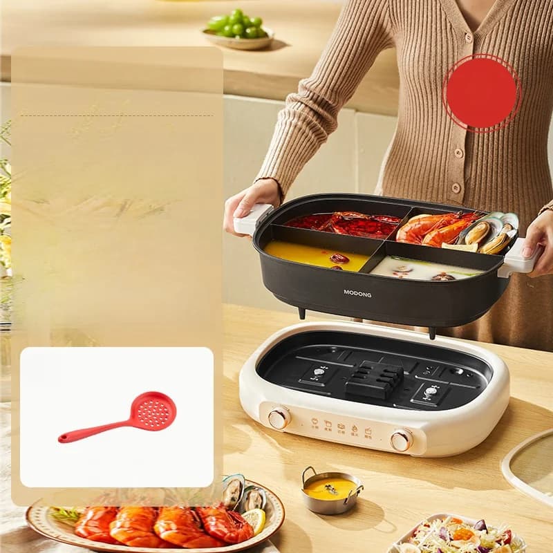 Delt elektrisk hotpot 7L med dobbel temperaturkontroll