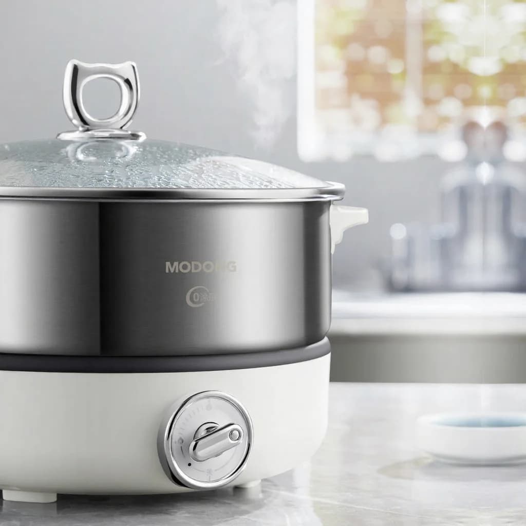 Delt elektrisk hot pot med innergryte i rustfritt stål 1500W