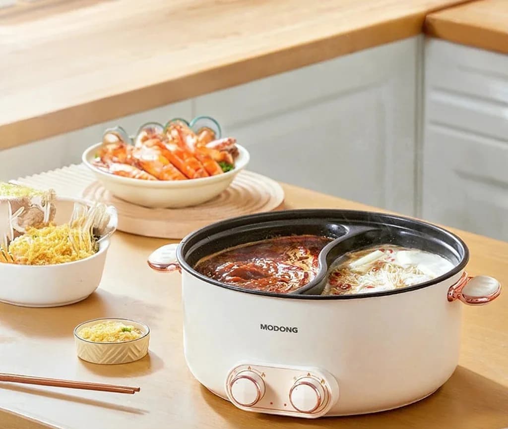 Elektrisk hotpot med dobbel kontroll 6L, stor kapasitet, nonstick
