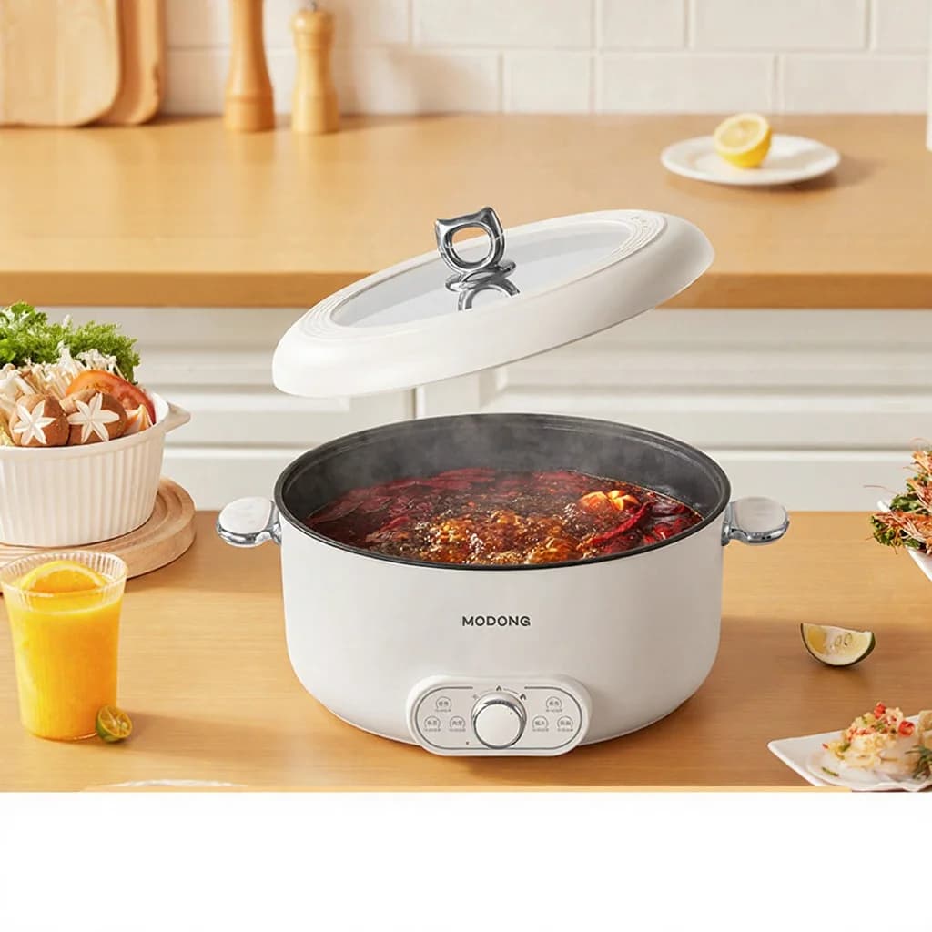 Elektrisk hot pot med damper, 8L stor kapasitet, 220V