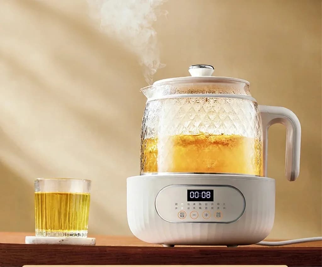 Glass Elektrisk Health Pot med Dobbel Anti-skålding