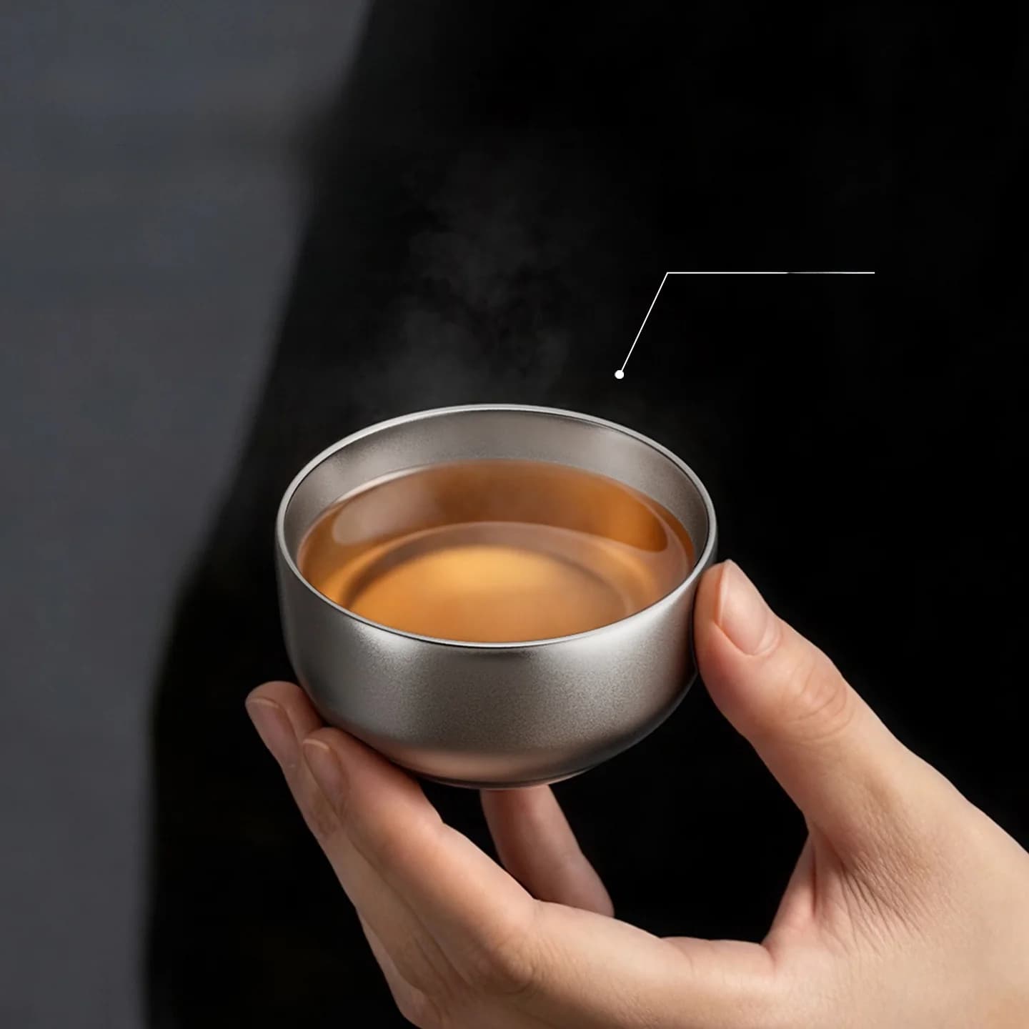 Gongfu tekoppsett i ren titan 55ml håndlaget, enkel finish