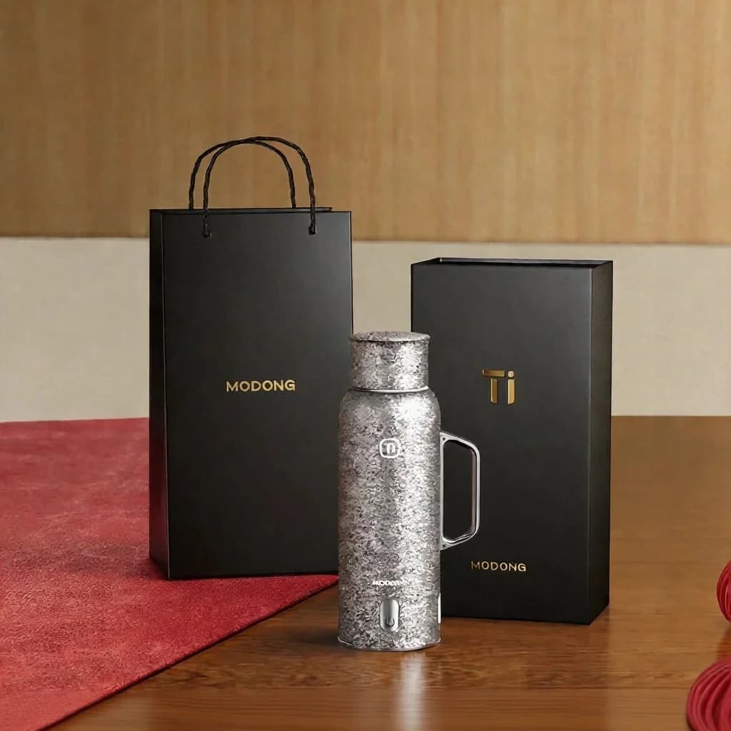 Titanium oppvarmet isolert kopp med hank 680ml gaveeske