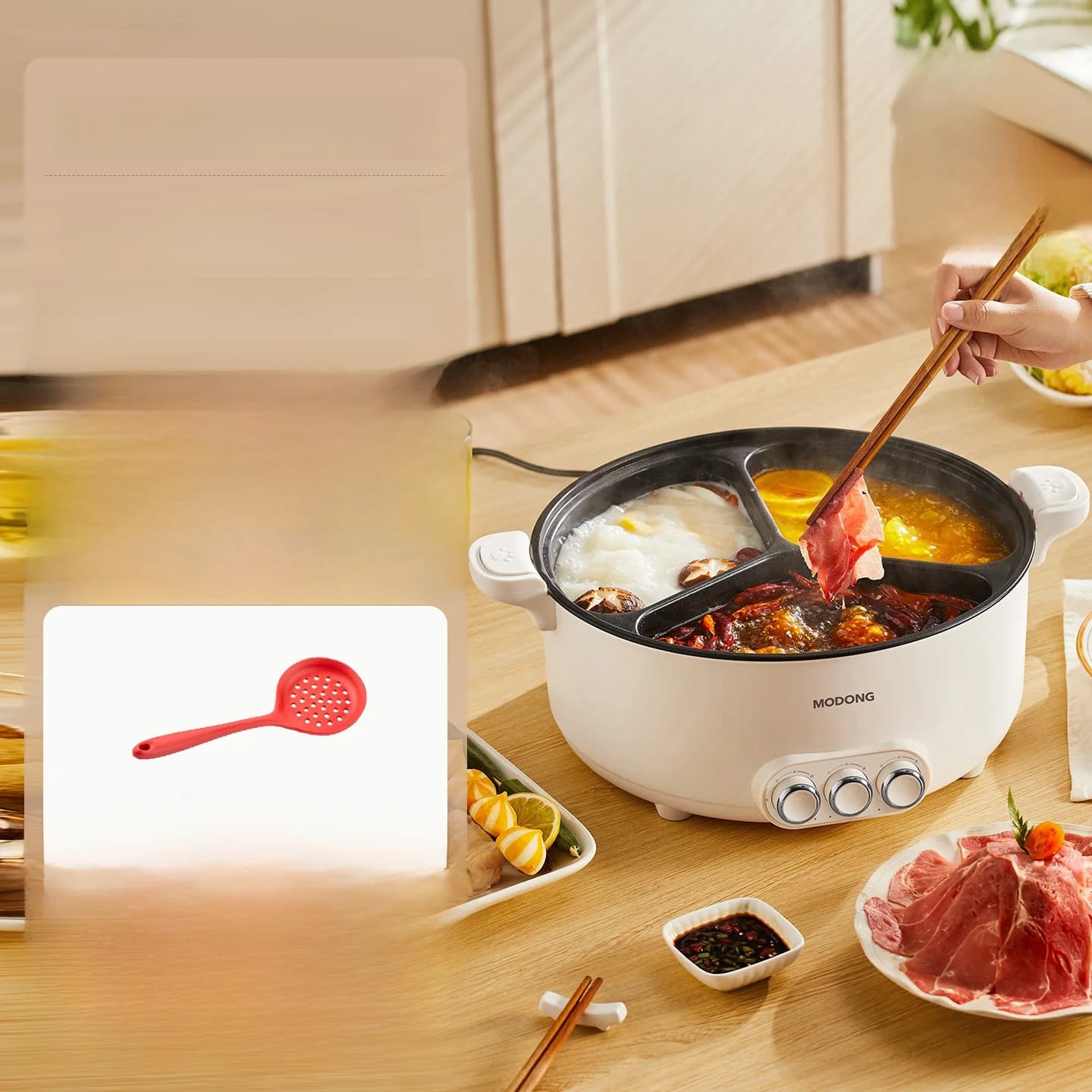 Elektrisk hotpot med skillegryte 6L-8L, 220V, 5-6 personer