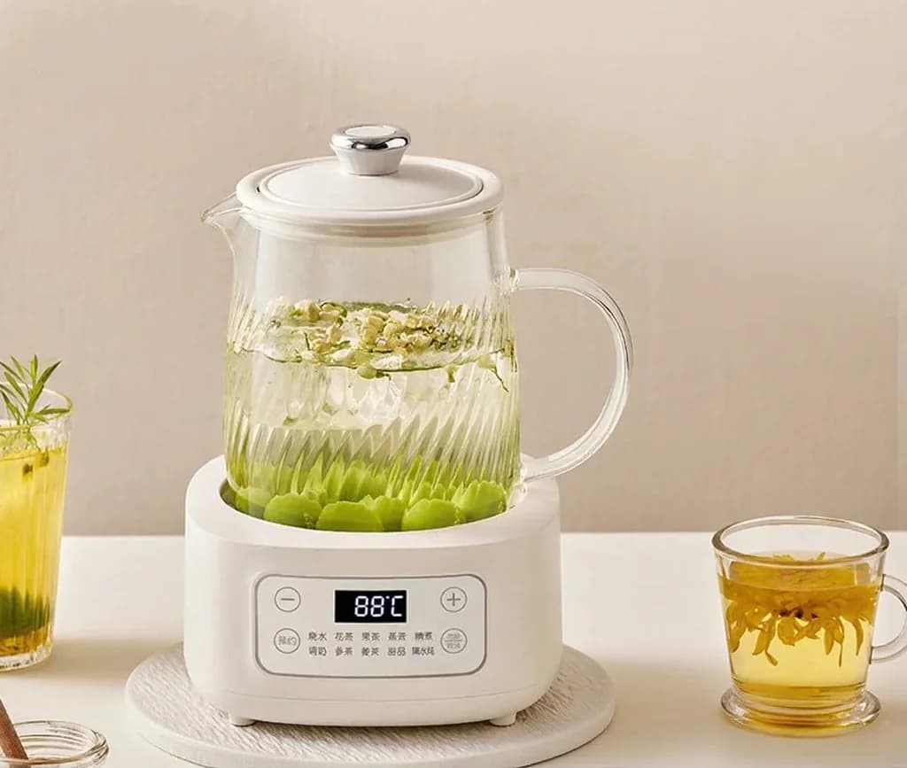 Glass elektrisk helsekjele 1-1.5L berøringskontroll for te