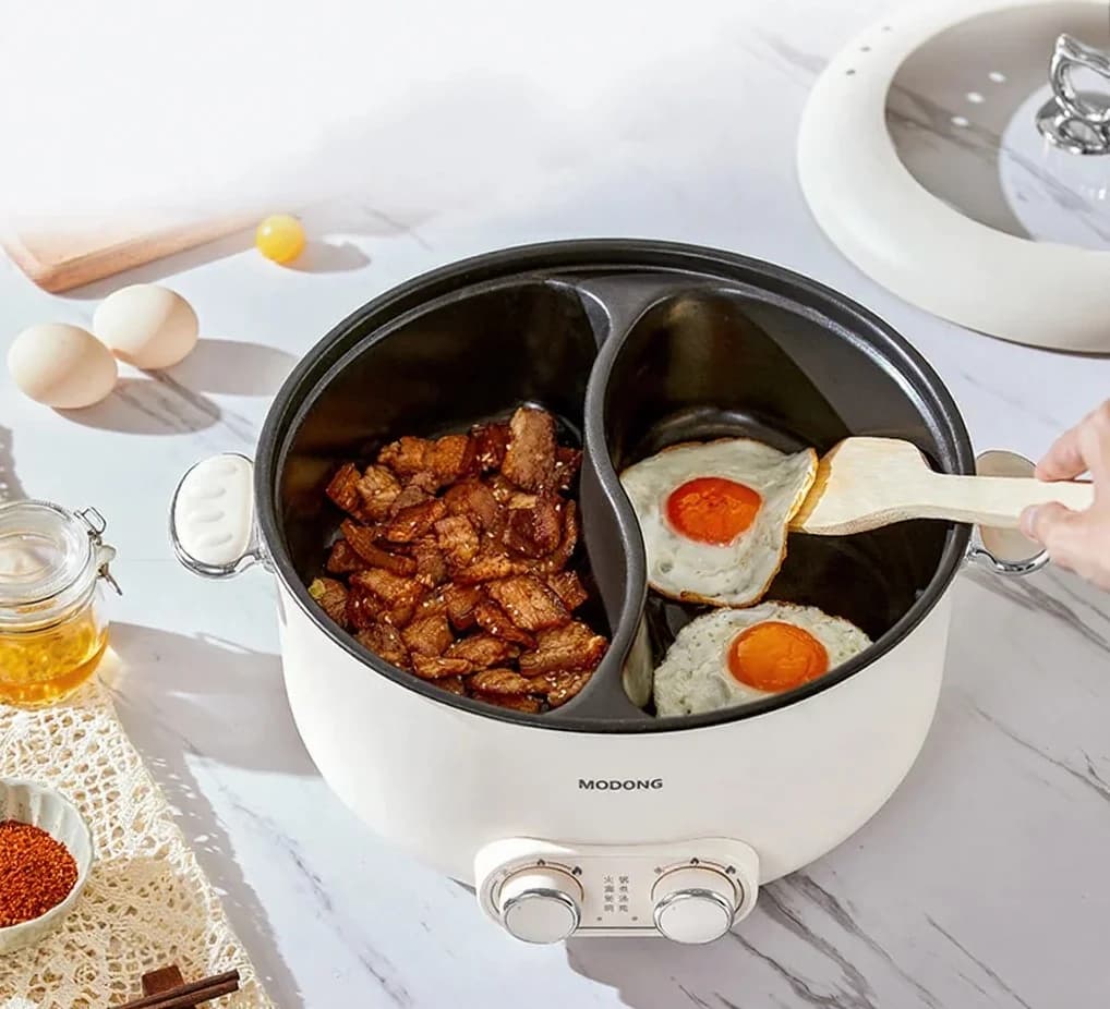 Elektrisk hotpot med dobbel kontroll 6L, stor kapasitet, nonstick