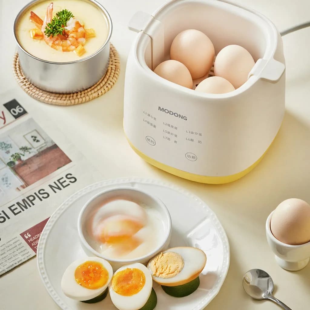 Elektrisk eggkoker for 4–6 egg, 300W med auto-slukking