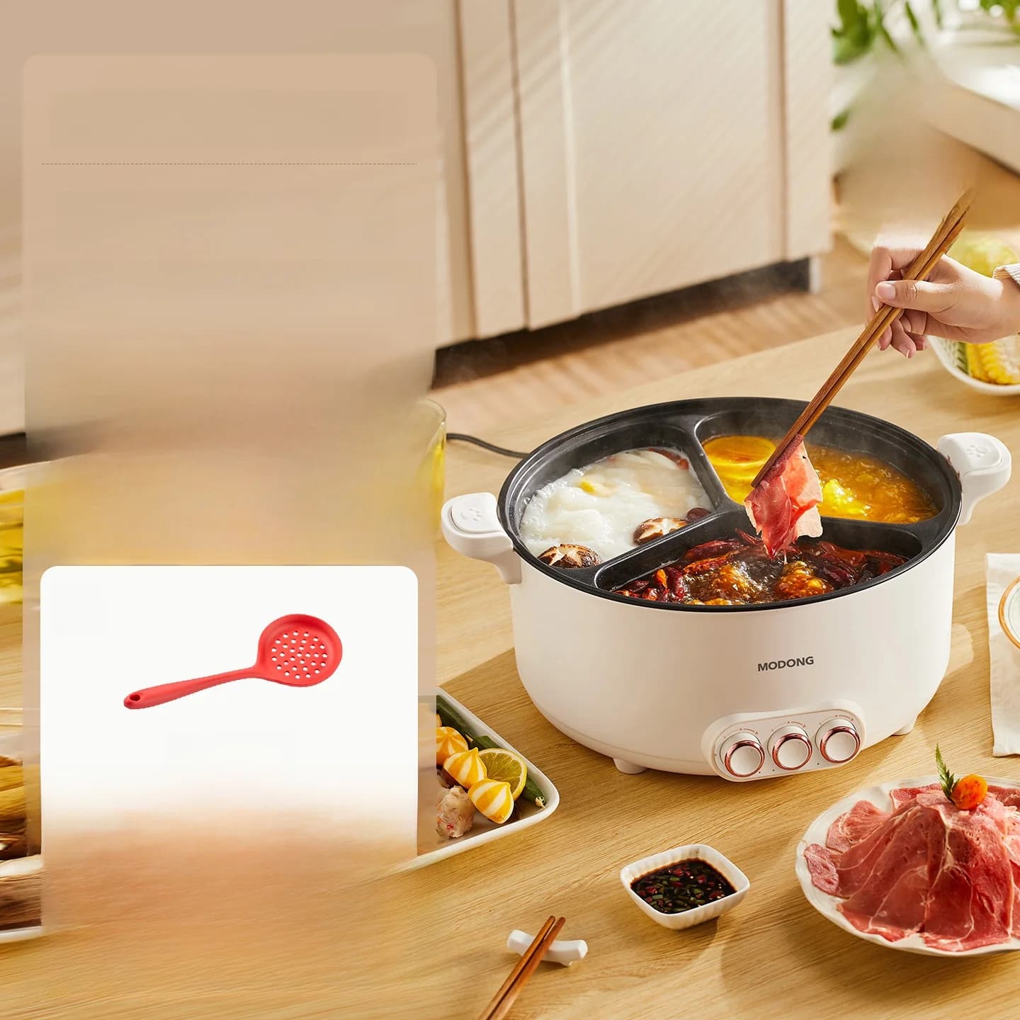 Elektrisk hotpot med skillegryte 6L-8L, 220V, 5-6 personer