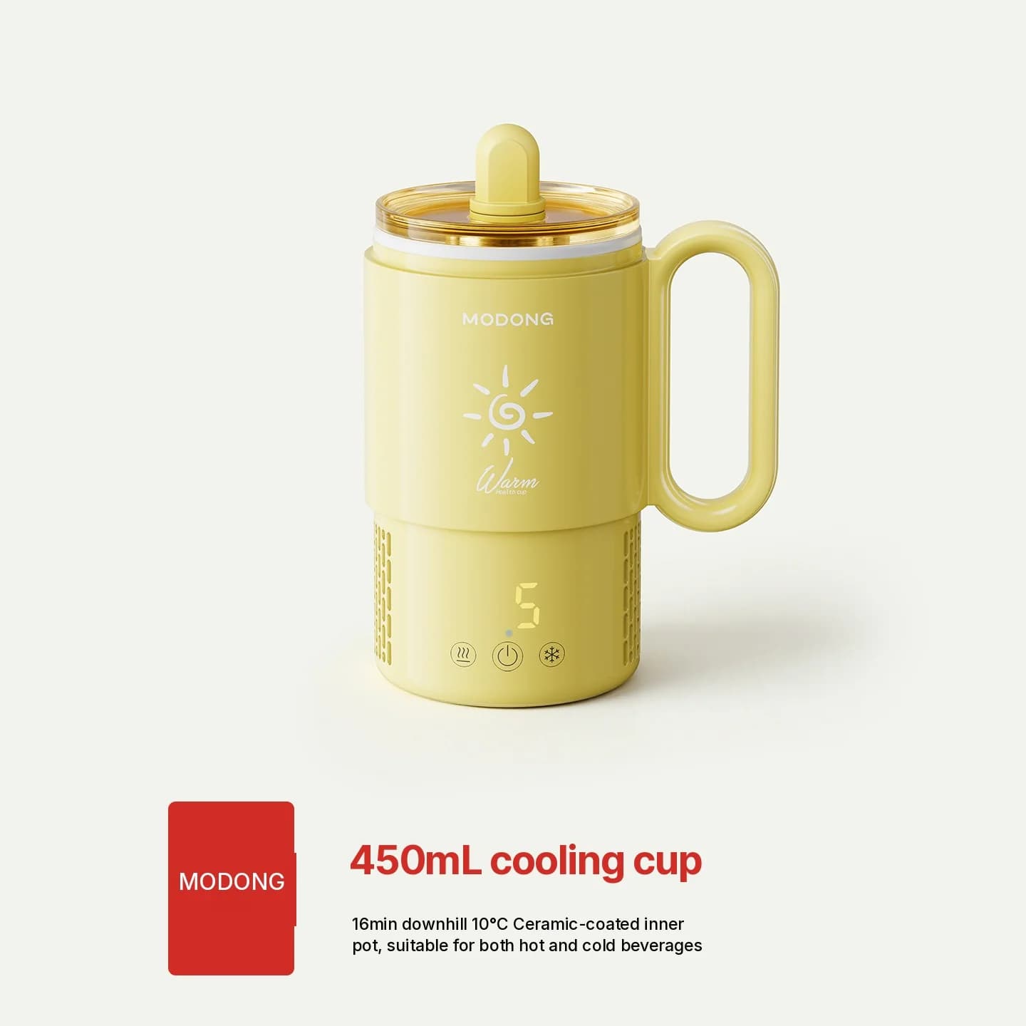Mini kjøle- og varmebeger 450mL 36W berøringskontroll