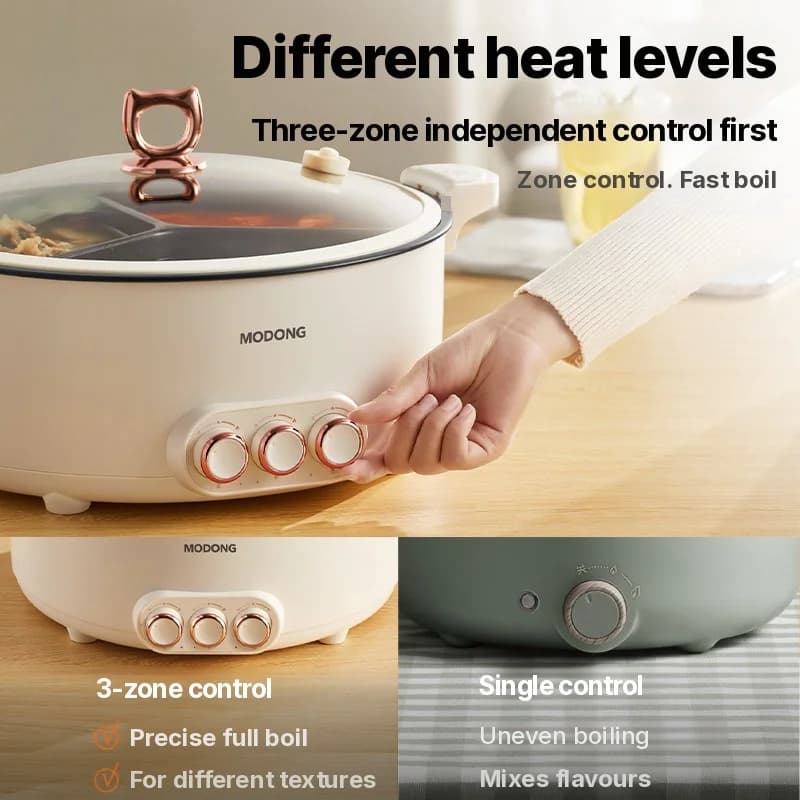 Elektrisk hot pot med skillevegg 6L-8L, 220V, 5-6 personer