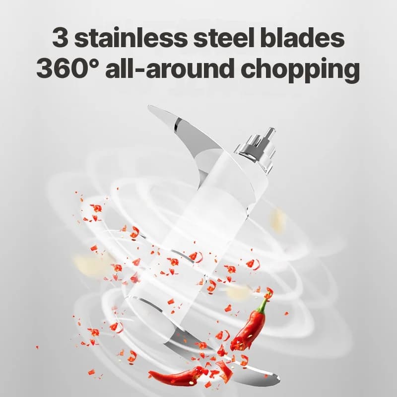 Bærbar elektrisk hvitløkhakker 250ml trådløs food grinder