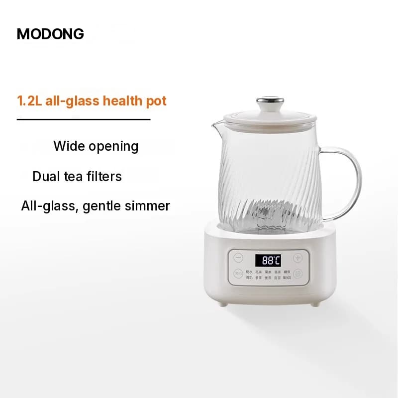 Glass elektrisk helsegryte 1-1.5L berøringskontroll for te