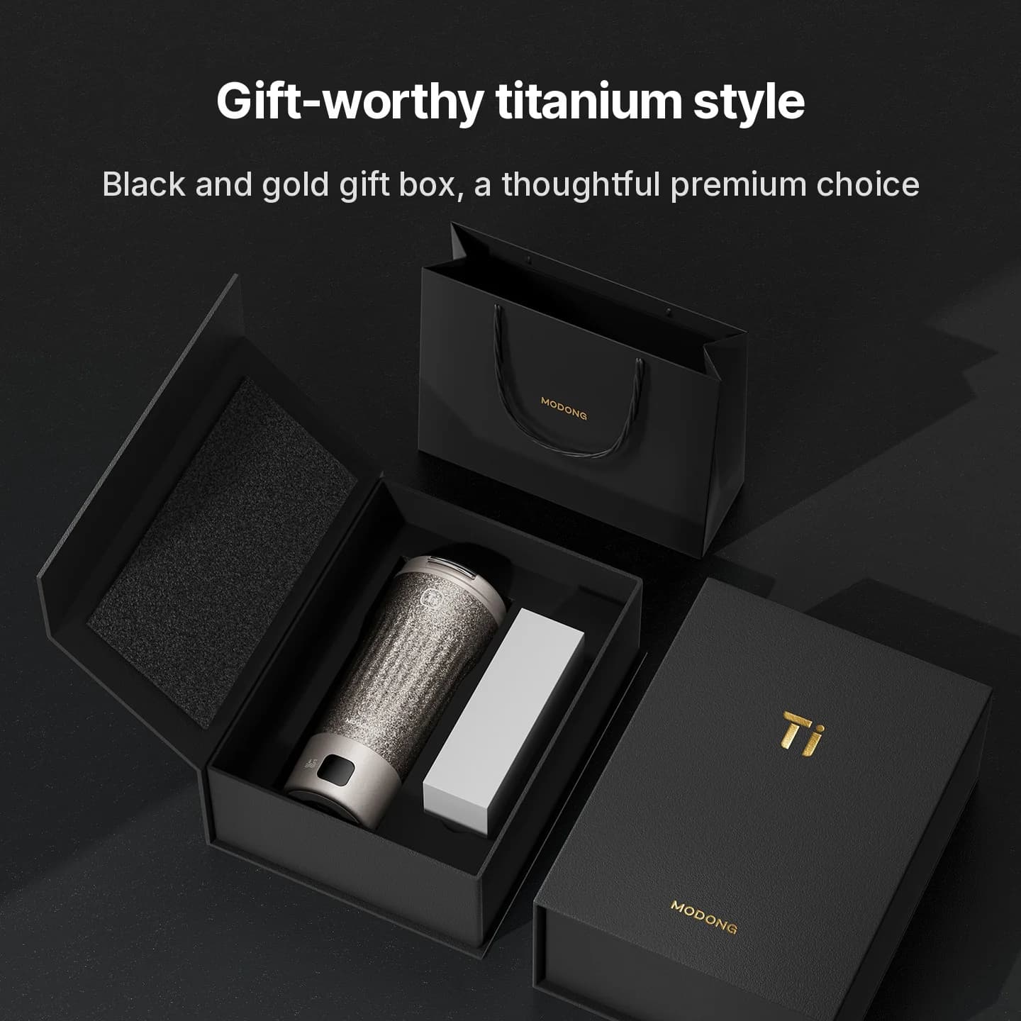 Portabel titanium kopp med elektrisk oppvarming 400ml temperaturdisplay