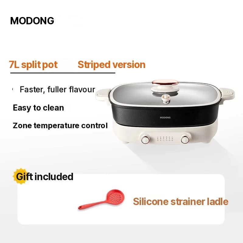 Elektrisk hot pot 7L med skillevegg eller fire felt, 220V, delt gryte