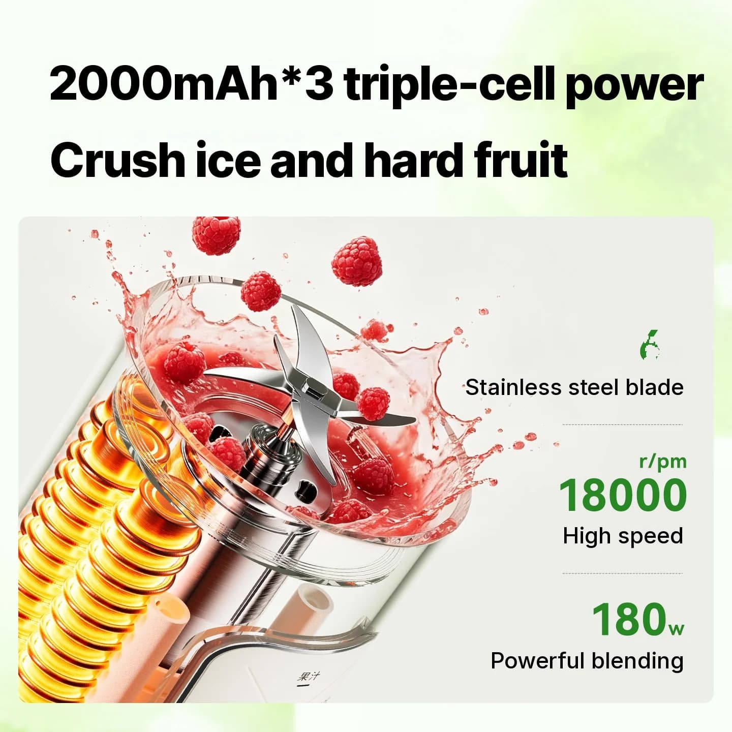 Bærbar trådløs blenderkopp for juice og smoothies