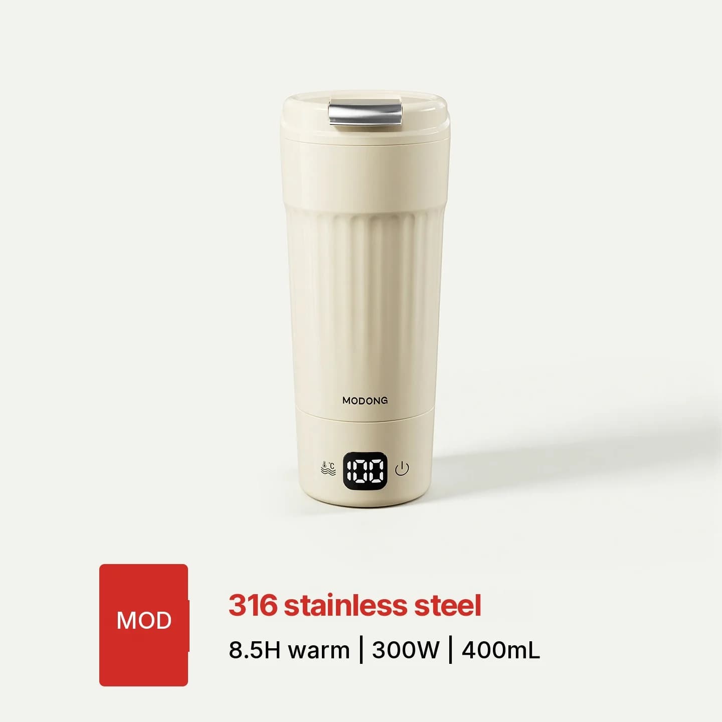 Bærbar Elektrisk Varme-kopp, 400mL, 7 Temperaturinnstillinger