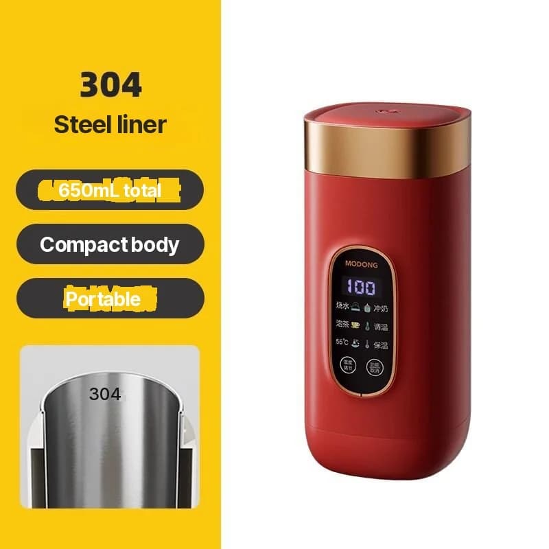 Bærbar elektrisk varmevannskopp 650ml 304 liner 220V