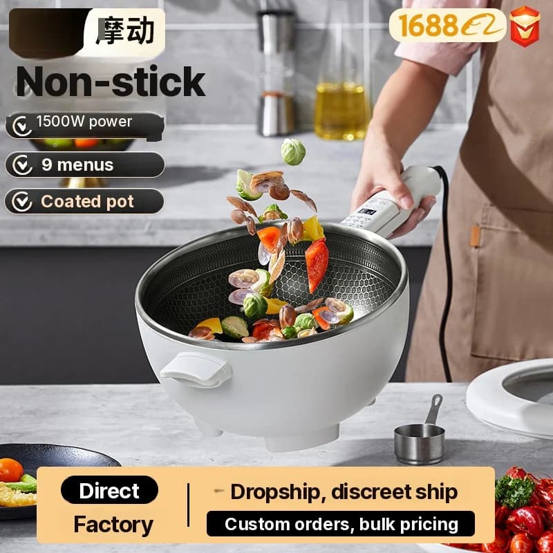 Elektrisk multifunksjons hot pot med dampkurv 5L 220V