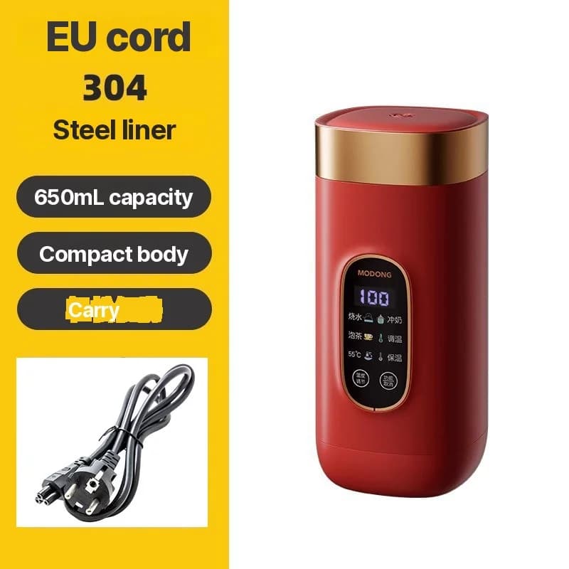 Bærbar elektrisk varmebeger 650ml med 304- eller 316-foring