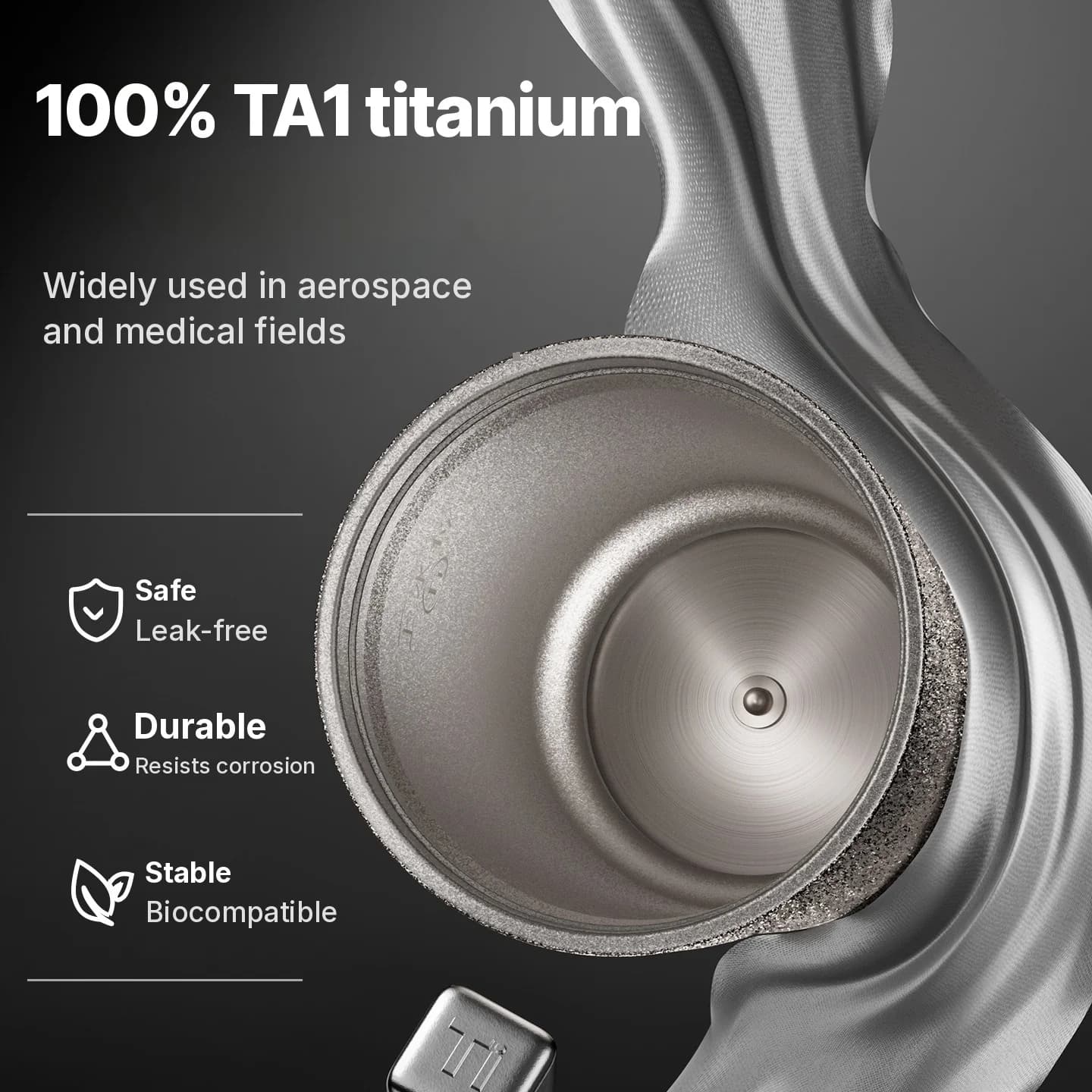 Portabel titanium kopp med elektrisk oppvarming 400ml temperaturdisplay