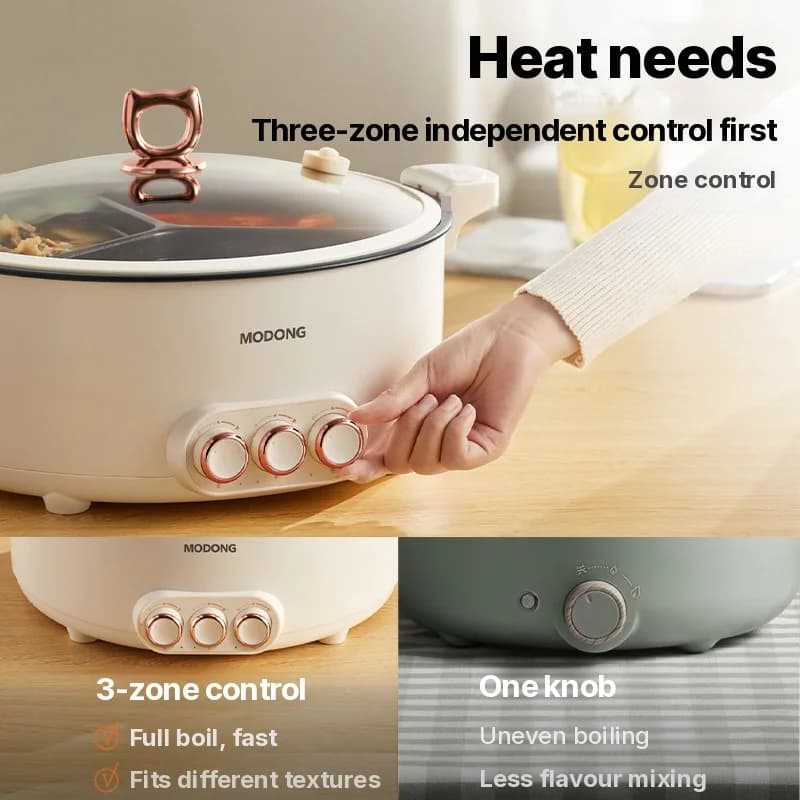 Elektrisk hotpot med skillegryte 6L-8L, 220V, 5-6 personer