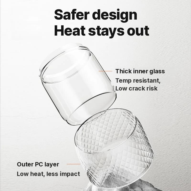 Elektrisk helsekjele i glass med termostatisk tekoker